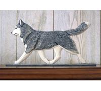 Targa Decorativa Da Parete Husky Grigia/Bianca