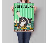 Targa decorativa da parete in latta con scritta "Dog Don'T Tell Me What To Do Dog Love Dog Girl Loves" (lingua italiana non garantita), regalo per gli amanti dei cani, Huna per la casa, giardino