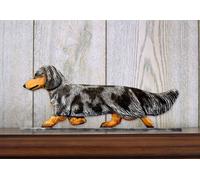 Targa Decorativa Da Parete Per Bassotto A Pelo Lungo Blu Dapple