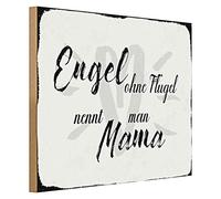 Targa decorativa in legno "Angelo senza ali nennt man Mama" | stile vintage decorazione da parete per la casa | 40 cm x 30 cm