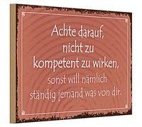 Targa decorativa in legno con scritta | regalo umoristico per amici e colleghi | stile retrò | 20 cm x 30 cm
