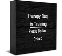 Targa decorativa in legno con scritta "Therapy Dog In Training Please Do Not Disturb", decorazione per casa e ufficio, accessorio decorativo da scrivania in legno, targa in legno per mensola TV da