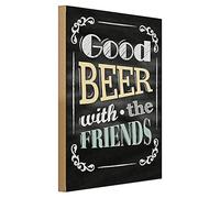 Targa decorativa in legno "Good Beer with the Friends" | Design vintage per bar & casa | 30 cm x 40 cm