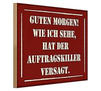 Targa decorativa in legno "Guten Morgen! Come vedo l'Ordine ha fallito" | Decorazione da parete umoristica per casa e ufficio, 40 cm x 30 cm