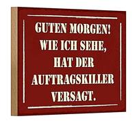 Targa decorativa in legno "Guten Morgen! Come vedo l'Ordine ha fallito" | Decorazione da parete umoristica per casa e ufficio, 18 cm x 12 cm