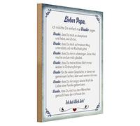 Targa decorativa in legno 'Lieber Papa' | regalo per la festa del papà o il compleanno | saluto emotivo in blu | 30 cm x 40 cm