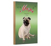 Targa decorativa in legno "Pug - Imperato Cina", ideale per gli amanti degli animali e dei collezionisti, decorazione da parete per la casa, 12 cm x 18 cm