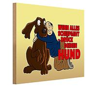 Targa decorativa in legno 'Wenn alles storto, spück dein Hund' | Divertente regalo per gli amanti dei cani | 40 cm x 30 cm