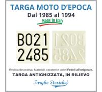 Targa Decorativa Moto dal 1985 al 1994 ANTICHIZZATA fedele all'originale