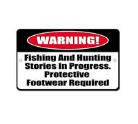 Targa decorativa per esterni con scritta "Fishing Hunting Stories In Progress", 20,3 x 30,5 cm