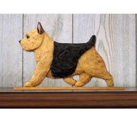 Targa Decorativa Per Parete Norwich Terrier Nero E Marrone