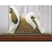 Targa Decorativa Per Parete Shih Tzu Oro E Bianco
