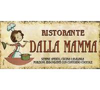 Targa decoro in latta "RISTORANTE DA MAMMA"