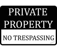Targa di avvertimento decorativa da parete con scritta "Private Property No Trespassing", a lunga durata, resistente allo sbiadimento, facile da montare, in metallo, per cortile, ufficio, per interni