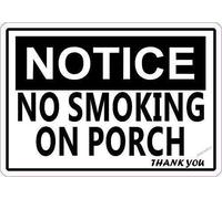 Targa di avvertimento decorativa da parete in metallo con scritta "Thank You Notice No Smoking On Porch Business Metal Tin Signs Yard Sign Office Sign Outdoor & Indoor Safety Sign 20,3 x 30,5 cm