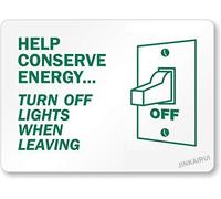 Targa di avvertimento decorativa da parete in pollici con scritta "Help Conserve Energy Turn Off Lights When Leaving Metal Tin Signs Yard Sign Office Sign Outdoor & Indoor Safety Sign 20" x 30,5 cm
