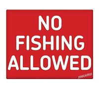 Targa di avvertimento decorazione da parete con scritta "No Fishing Allowed Pond Lake Street Property Metal Tin Signs Yard Sign Office Sign Outdoor & Indoor Safety Sign 20,3 x 30,5 cm