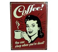 Targa di Latta " Caffè You Can Sleep. " Caffè Cucina Dolci Cafe 33x25cm Nuovo