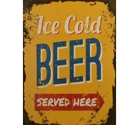 Targa di Latta " Ice Cold Birra " BAR Pub Frumento Pils Ale Fabbrica 33x25cm