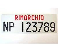 TARGA DUPLICATO RIMORCHIO ALLUMINIO CON STAMPA UV - TOP QUALITA' GARANZIA 20 ANNI - REPLICA DEL ORIGINALE (34X11 CM)