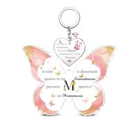 Targa e Cartelli Acrilica Portachiavi 2 Pezzi Set A alla Z Lettera Iniziale 26 Alfabeti Compleanno Regali Natale Amica Figlia Farfalla Ricordo Laurea Positivi Donne Personalizzate San Valentino (M)