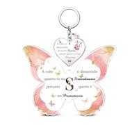 Targa e Cartelli Acrilica Portachiavi 2 Pezzi Set A alla Z Lettera Iniziale 26 Alfabeti Compleanno Regali Natale Amica Figlia Farfalla Ricordo Laurea Positivi Donne Personalizzate San Valentino (S)