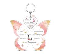 Targa e Cartelli Acrilica Portachiavi 2 Pezzi Set A alla Z Lettera Iniziale 26 Alfabeti Compleanno Regali Natale Amica Figlia Farfalla Ricordo Laurea Positivi Donne Personalizzate San Valentino (G)
