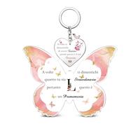 Targa e Cartelli Acrilica Portachiavi 2 Pezzi Set A alla Z Lettera Iniziale 26 Alfabeti Compleanno Regali Natale Amica Figlia Farfalla Ricordo Laurea Positivi Donne Personalizzate San Valentino (L)
