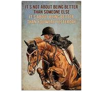 Targa Equestrian Athlete It'S Not About Being Better Than Someone Else Cowboy Cartelli Divertente Artistica Per Caffè Grotta Ufficio Ristoranti S