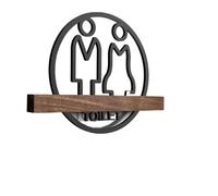 Targa for bagno for uomini e donne Targa for porta della toilette creativa Targa for toilette pubblica for ufficio dell'hotel Segnaletica con logo WC Targhetta per Porta(1,20x15cm)