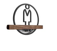 Targa for bagno for uomini e donne Targa for porta della toilette creativa Targa for toilette pubblica for ufficio dell'hotel Segnaletica con logo WC Targhetta per Porta(3,20x15cm)