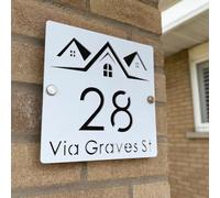 Targa For Indirizzo Esterno Vuota Moderna Personalizzata, Placca Da Parete Esterna Grande Con Taglio Acrilico 3D, La Nuova Casa Targa Impermeabile For Indirizzo(20cmx20cm)