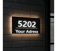 Targa For Indirizzo LED Personalizzata - Numeri Civici Moderni Illuminati - Targa For Indirizzo In Acrilico - Design Resistente Alle Intemperie(3.9x7.9inch)