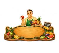 Targa Fruttivendolo Personalizzata in Legno - Regalo per Venditore di Frutta e Verdura, Commerciante Ortofrutticolo, Decorazione Negozio con Nome e Dedica (FRUTTIVENDOLO)