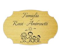 Targa Fuoriporta Famiglia Personalizzata con Nomi o Dedica per la Casa in Laminato Dorato, Targhetta per Porta o Cassetta Postale, 14x9 cm, Incisione Laser (Oro Spazzolato)