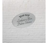 Targa Fuoriporta Ovale ABS Alluminio con Incisione Personalizzata a Laser Targhetta Ufficio B&B Portone Ingresso Casa