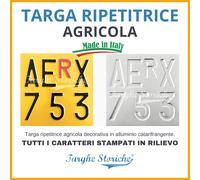 Targa Gialla Agricola Replica Decorativa - Catarifrangente, Stampata a Rilievo