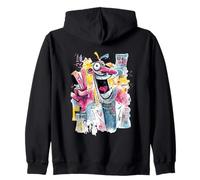 Targa Grafica Mad Scientist Peace Graffiti con Personaggi Pop Felpa con Cappuccio