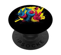 Targa grafica retrò con personaggi pop «Pig Double Peace», divertente PopSockets PopGrip Adesivo