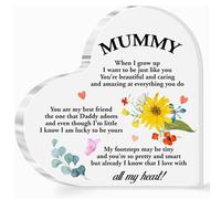 Targa in acrilico a forma di cuore con scritta in inglese "To My Mom Gift from Daughter Son", con scritta in lingua inglese "When I grow up I want to be just like you" (lingua italiana non garantita)