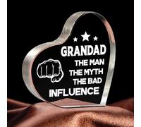 Targa in acrilico a forma di cuore per nonno, regalo per Natale, compleanno, festa del papà