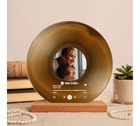 Targa in Acrilico con Disco Vinile Personalizzato - Con Foto e Testo di Canzone - Idea Regalo Sentimentale per Matrimonio, Anniversario o Festa degli Innamorati