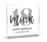 Targa in acrilico per il 18° compleanno, personalizzabile, per ragazzi, figli, 18° compleanno, per lui, fratello, nipote