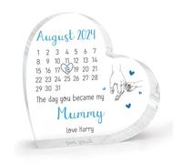 Targa in acrilico personalizzabile con scritta in lingua inglese "Day You Became My Mummy", regalo di compleanno per la mamma da figlio, personalizzabile