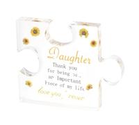 Targa in acrilico personalizzata, a forma di puzzle unica per il compleanno della figlia, perfetta per le figlie, ottimo regalo di ringraziamento e regalo di ricordo ispiratore, regalo per mamma a