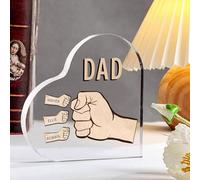 Targa in acrilico personalizzata per papà da figlia, figlio, regalo per festa del papà, compleanno, Natale (3 nomi)