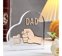 Targa in acrilico personalizzata per papà da figlia, figlio, regalo per la festa del papà, compleanno, Natale (2 nomi)