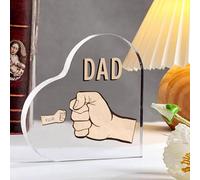Targa in acrilico personalizzata per papà da figlia, figlio, regalo per la festa del papà, compleanno, Natale (1 nome)
