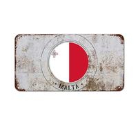 Targa in alluminio con bandiera di Malta, vintage, retrò, in metallo, souvenir di campagna, targa in metallo di qualità, per portico anteriore, cucina, 30,5 x 15,2 cm