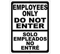 Targa in alluminio con scritta "Bilingual Employees Only Do Not Enter English & Spanish Security", vintage, retrò, divertente, per casa, club, bar, decorazione artistica da parete, 30,5 x 40,6 cm